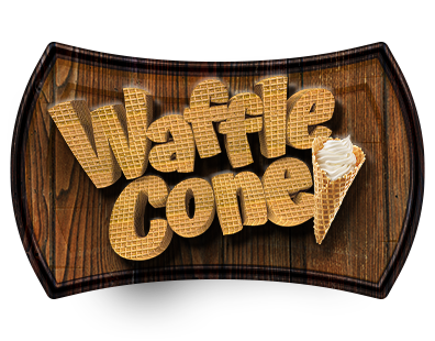 Wood sign that says waffle cone