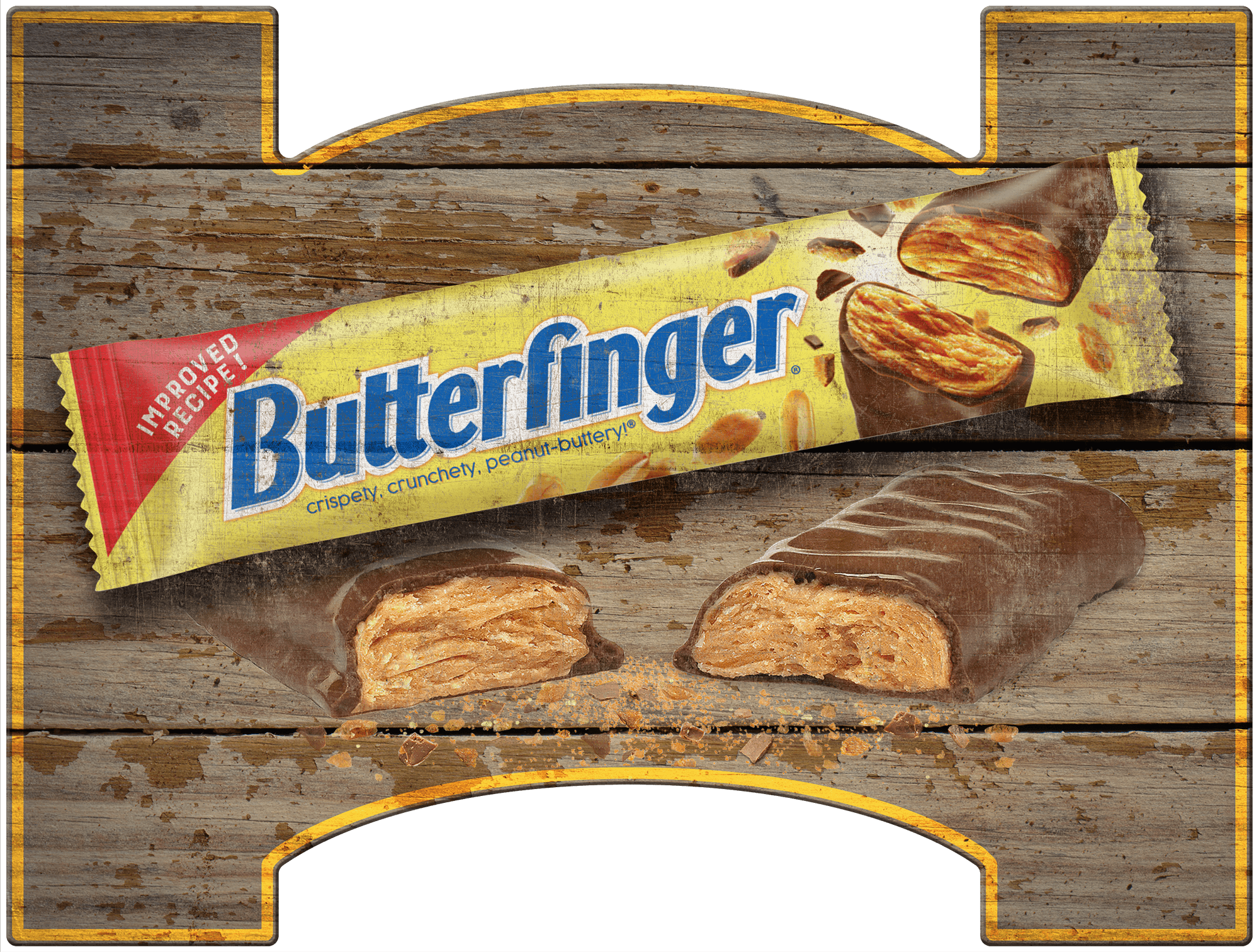 Wood Sign saying, "Producers Butterfinger Ice Cream"