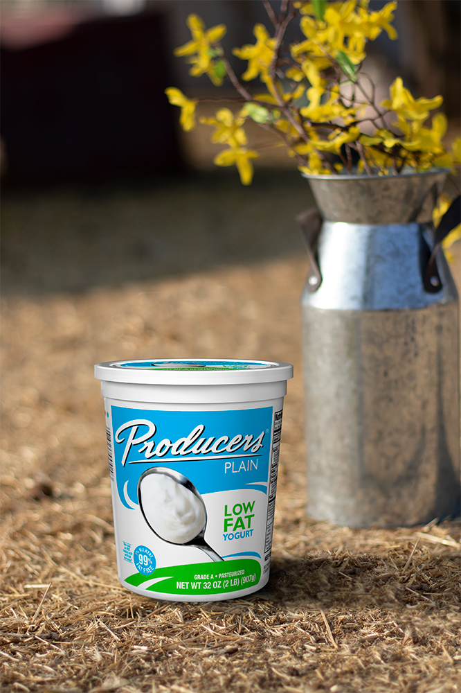 Producers Plain yogurt on a farm.