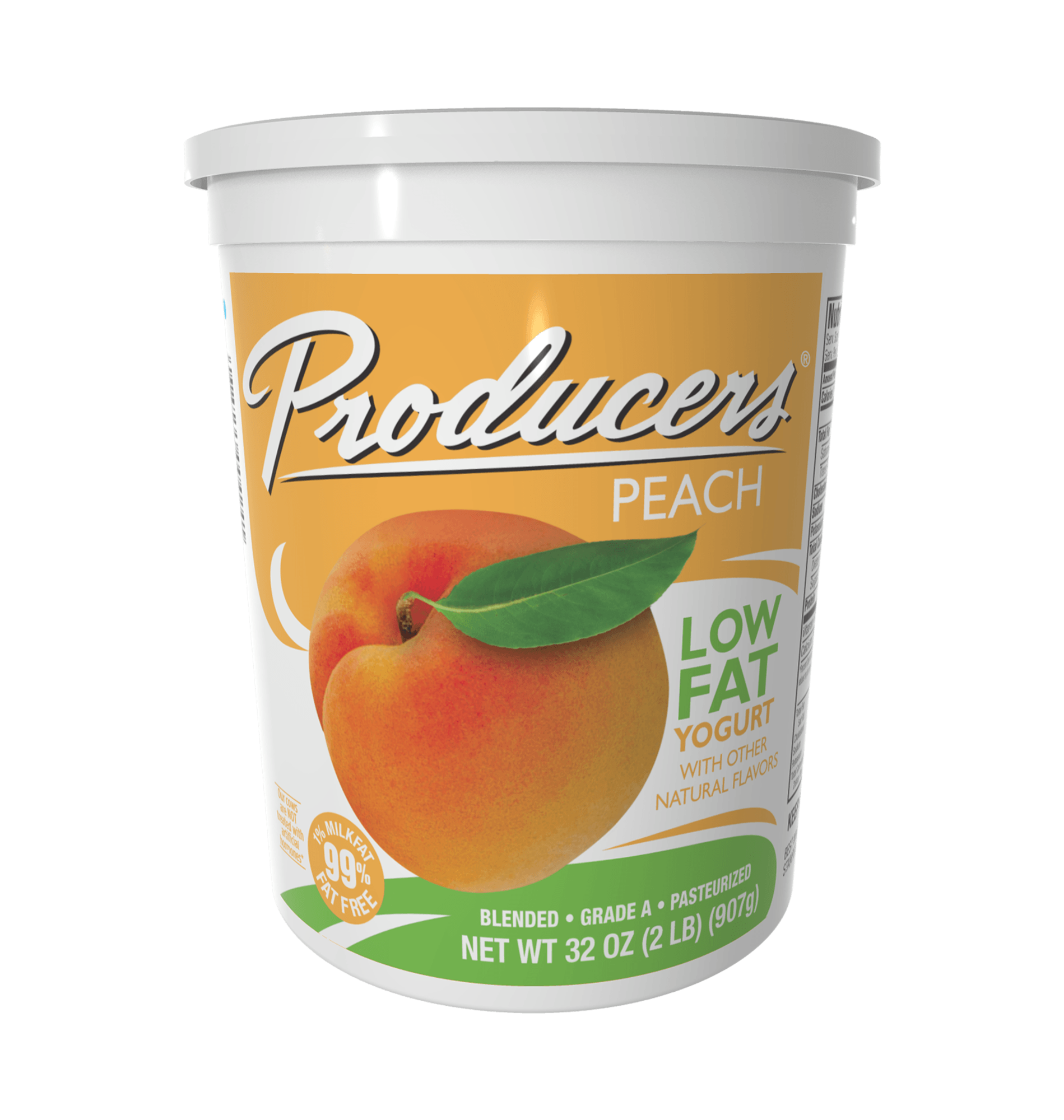 Producers Peach Yogurt 32 ounces.