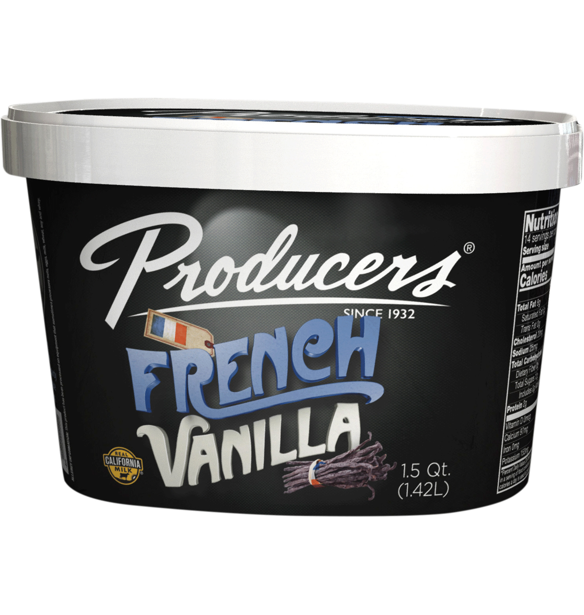 French Vanilla Producers Ice Cream Container