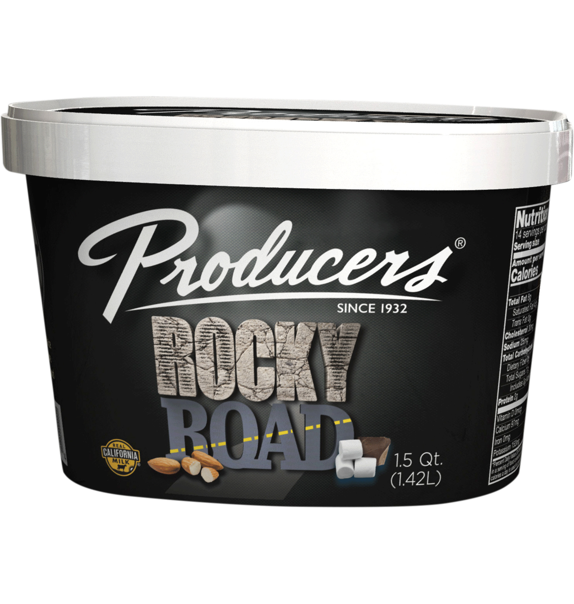 Rocky Road Producers Dairy Ice Cream Container