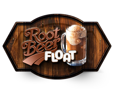 wood sign that says root beer float